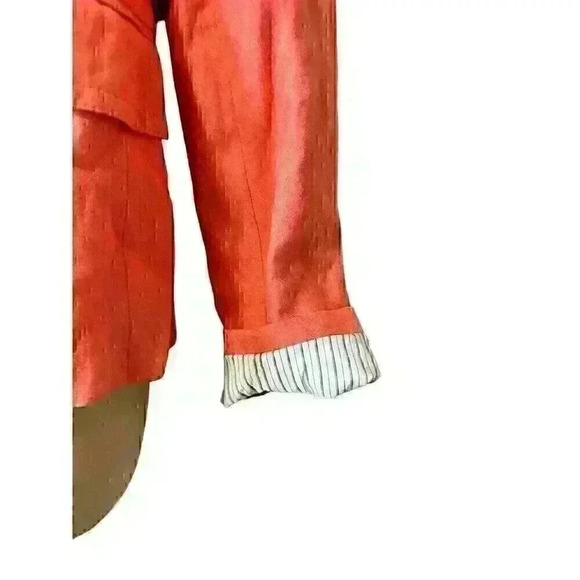 J. Crew Womens Blazer Orange Coral Two Button Schoolboy Lined Work Suit Jacket 4 - Picture 3 of 9